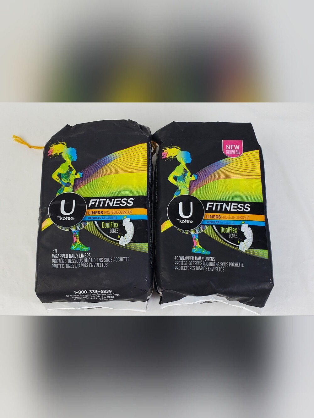 U by Kotex Fitness Regular Pantiliners Light Absorbency 2 Pack 80 Count - NEW